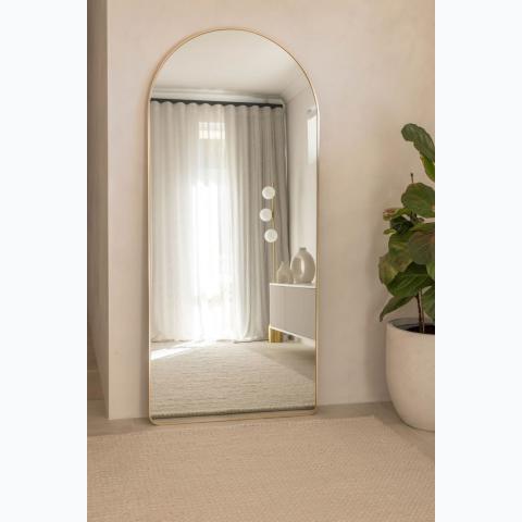 182.44cm x 71.92cm interior decor mirror with gold ring edges