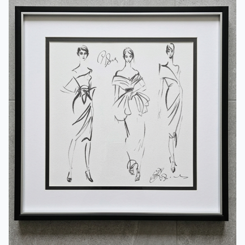 48.26 x 48.26cm Thin black wooden matted print interior decor frame