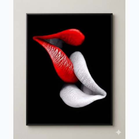 Black thin interior decor framed print and perspex