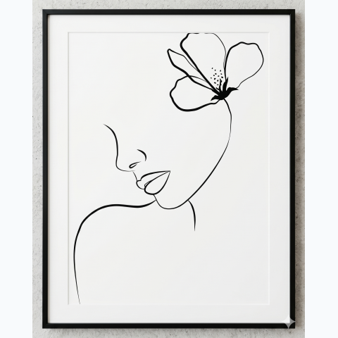 Black thin interior decor framed print and perspex
