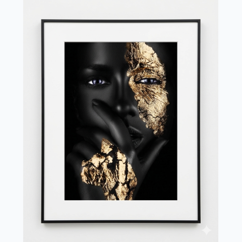 thin black fiber interior decor frame with matte and perspex