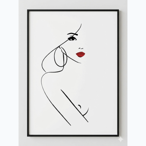 Interior decor framed abstract print  and  perspex