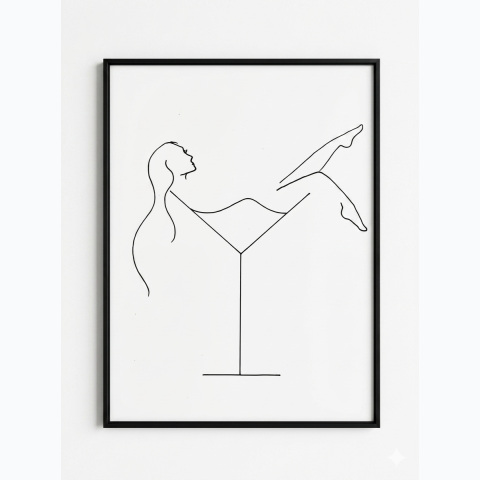 Interior decor framed abstract print and perspex