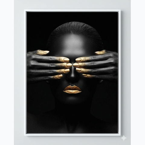 Interior decor framed abstract print and perspex