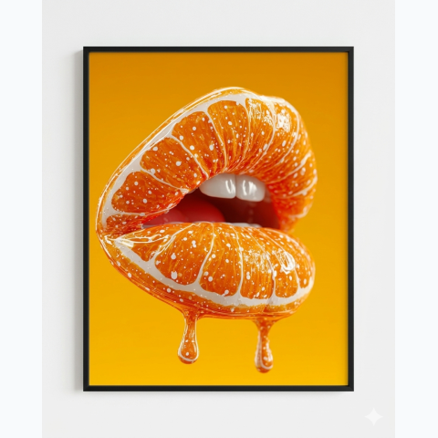 Interior decor framed abstract print and perspex