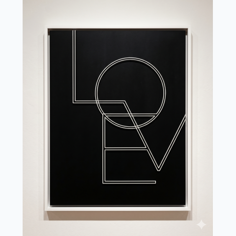 Interior decor framed abstract print and perspex