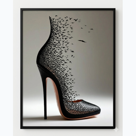 Interior decor framed abstract print with perspex