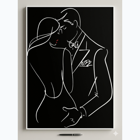 Interior decor framed abstract print with perspex