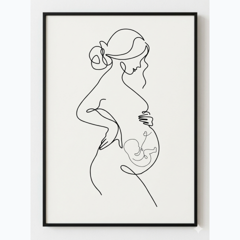 Interior decor framed abstract print with perspex