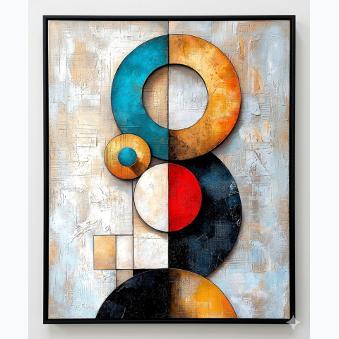 Interior decor framed abstract print and perspex