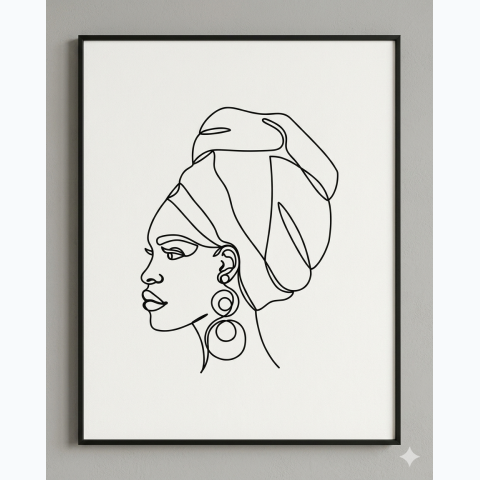 Interior decor framed abstract print and perspex