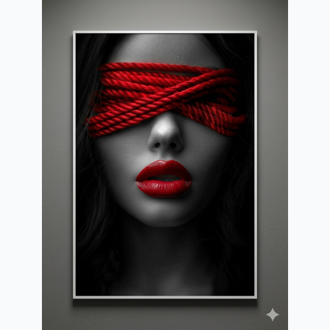 Interior decor framed abstract print and perspex