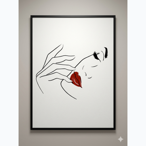 Interior decor framed abstract print and perspex