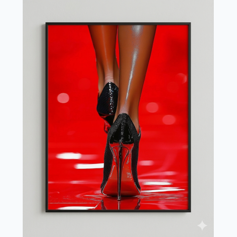 Interior decor framed abstract print with  perspex