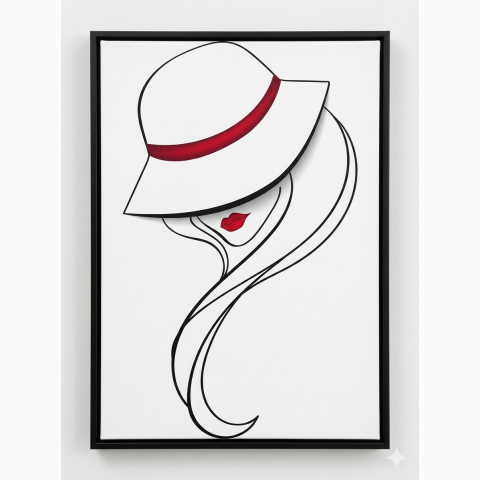 Interior decor framed abstract print with  perspex