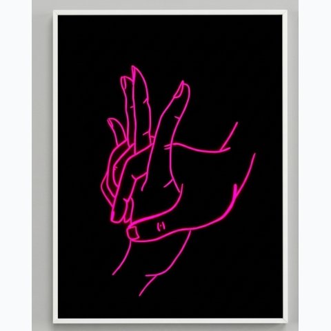 Interior decor framed abstract print with  perspex