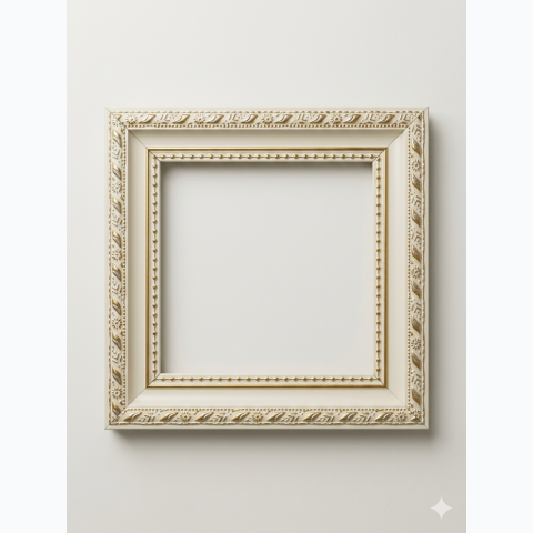 Ornate Ivory Cream / Gold Frame
