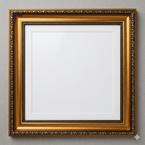 Bright Gold and Black Fibre Frame