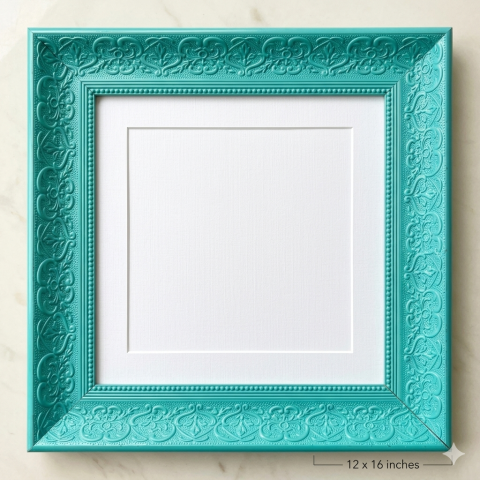 Matte Turquoise/Teal Wooden Frame