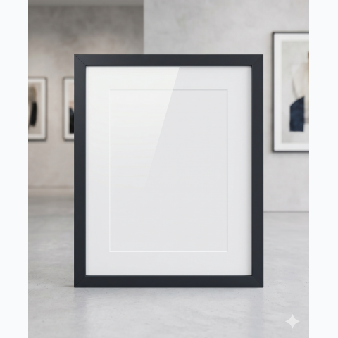 Matte Black/ Dark Charcoal Wooden Frame
