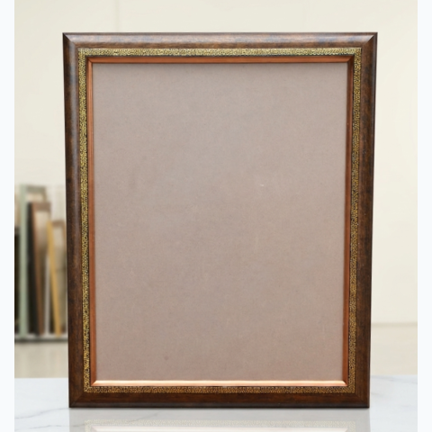 Walnut / Gold Finish Fibre Frame