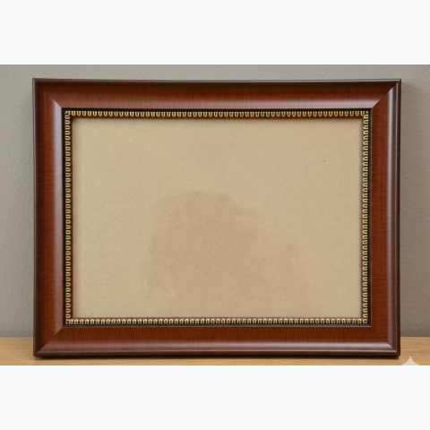 Gold Beaded Medium Dark Fibre Frame